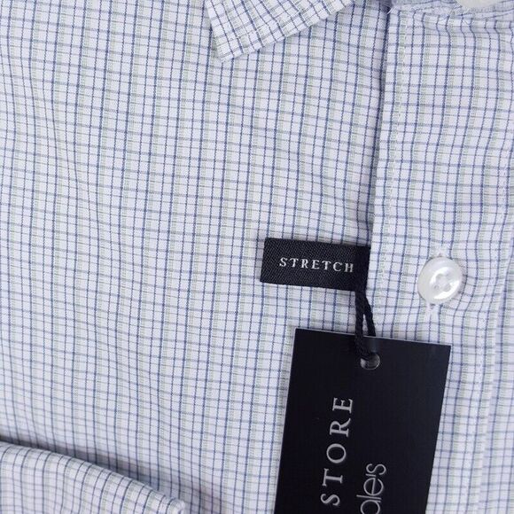 BLOOMINGDALES Mens Shirt Small Green Check Button Up Business Workwear Plaid - Picture 3 of 4